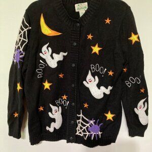 Vintage Quacker Factory Halloween Cardigan Sweater